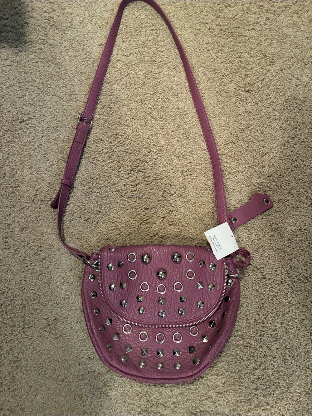 Studded Purple Crossbody bag. Kensie brand.